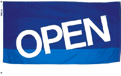 Open Flag, Shades Of Blue - Blue Open Flag (460x368), Png Download
