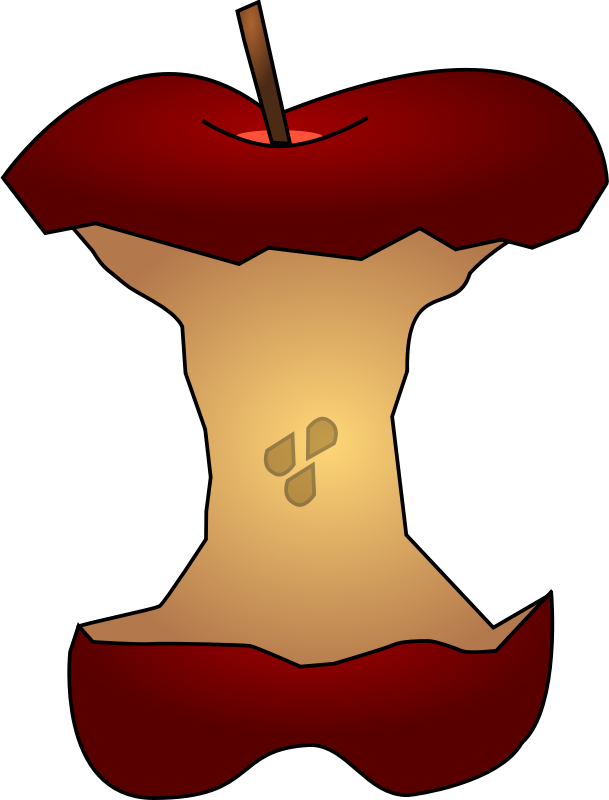 Free Apple Core Clip Art - Apple Core Clipart (609x800), Png Download