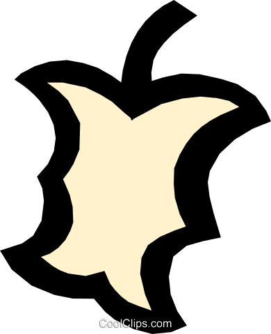 Apple Core Royalty Free Vector Clip Art Illustration - Illustration (390x480), Png Download