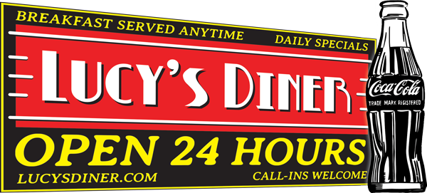 Click On Addresses For Map Links - Lucy's Diner Logo (600x271), Png Download