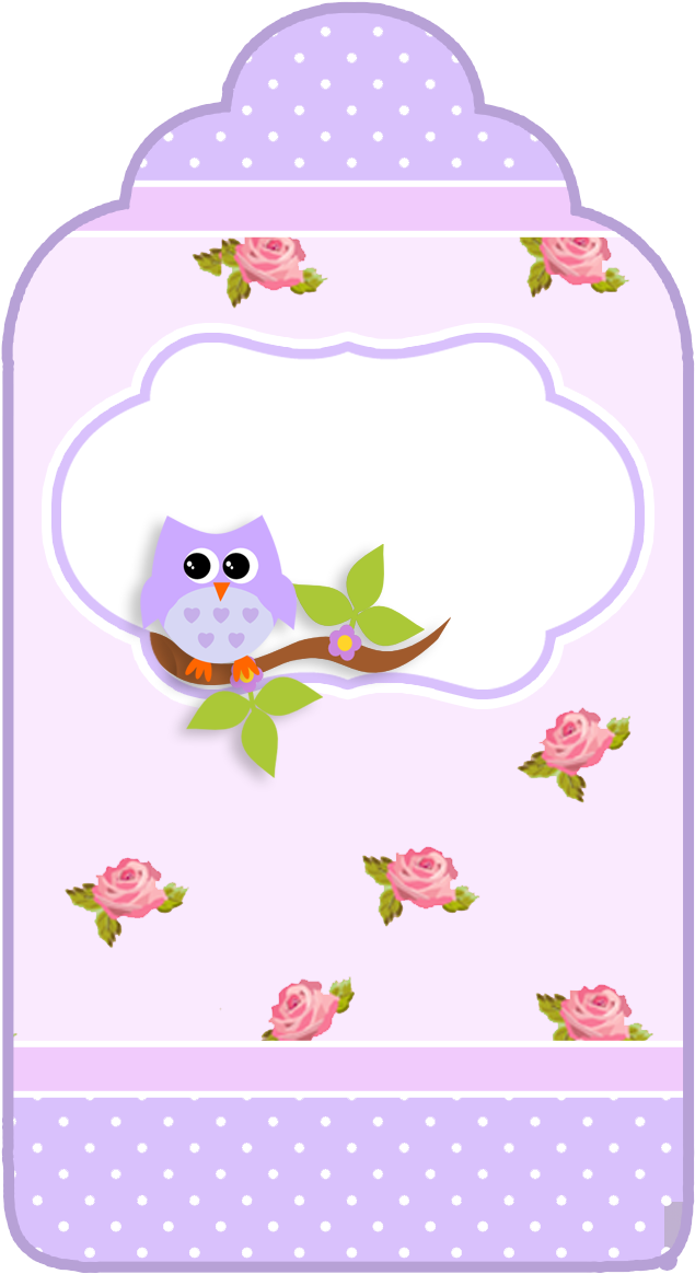 Lilac Owls In Shabby Chic Free Printable Bookmarks - Tags Corujinha (635x1164), Png Download