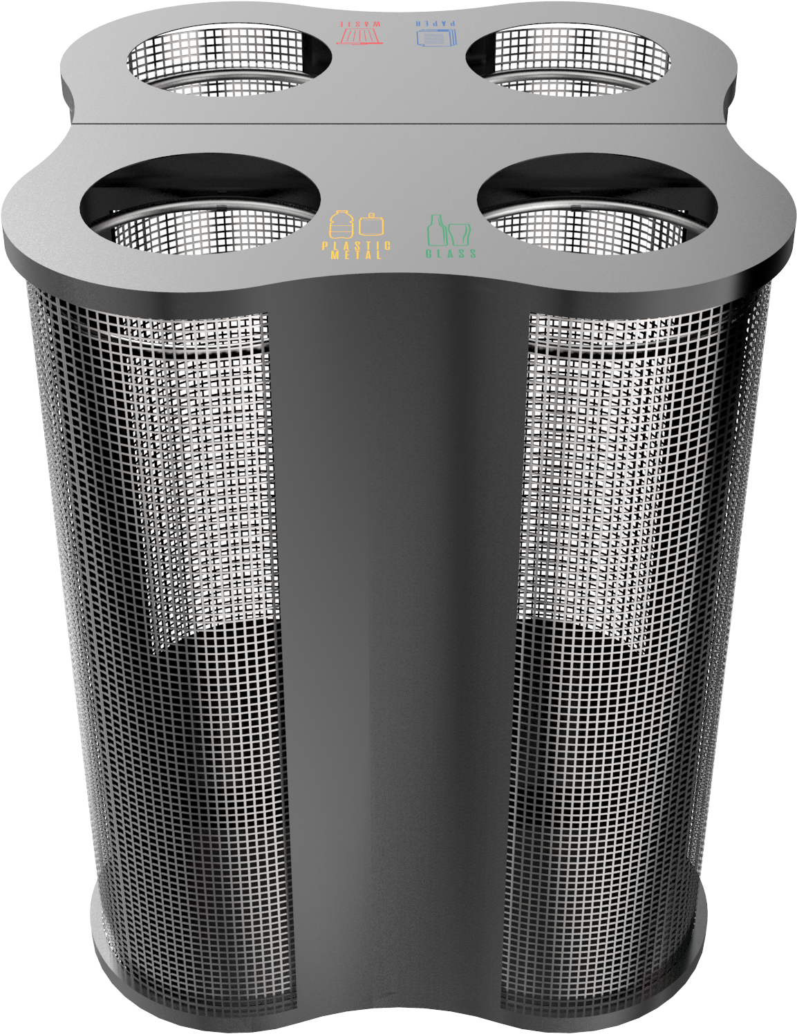 Papeleras Reciclaje En Metal (2000x2000), Png Download