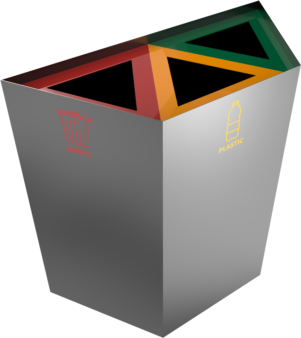 Recipientes Geométrico De Reciclaje De Metal - Box (2000x2000), Png Download