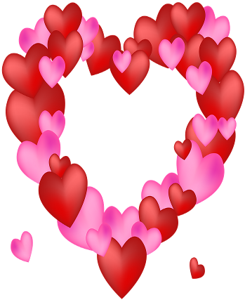 Marcos Del Día De La Madre - Dark Pink Heart With Transparent Background (360x490), Png Download