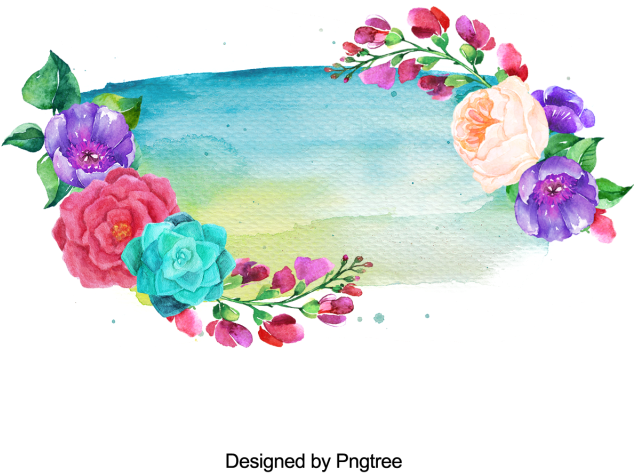 Pintado A Mano De Flores Y Marco De Salpicaduras De - Psd (640x640), Png Download