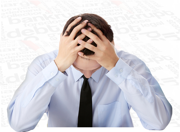 File Chapter 7 Bankruptcy - Hand On Forehead (611x447), Png Download