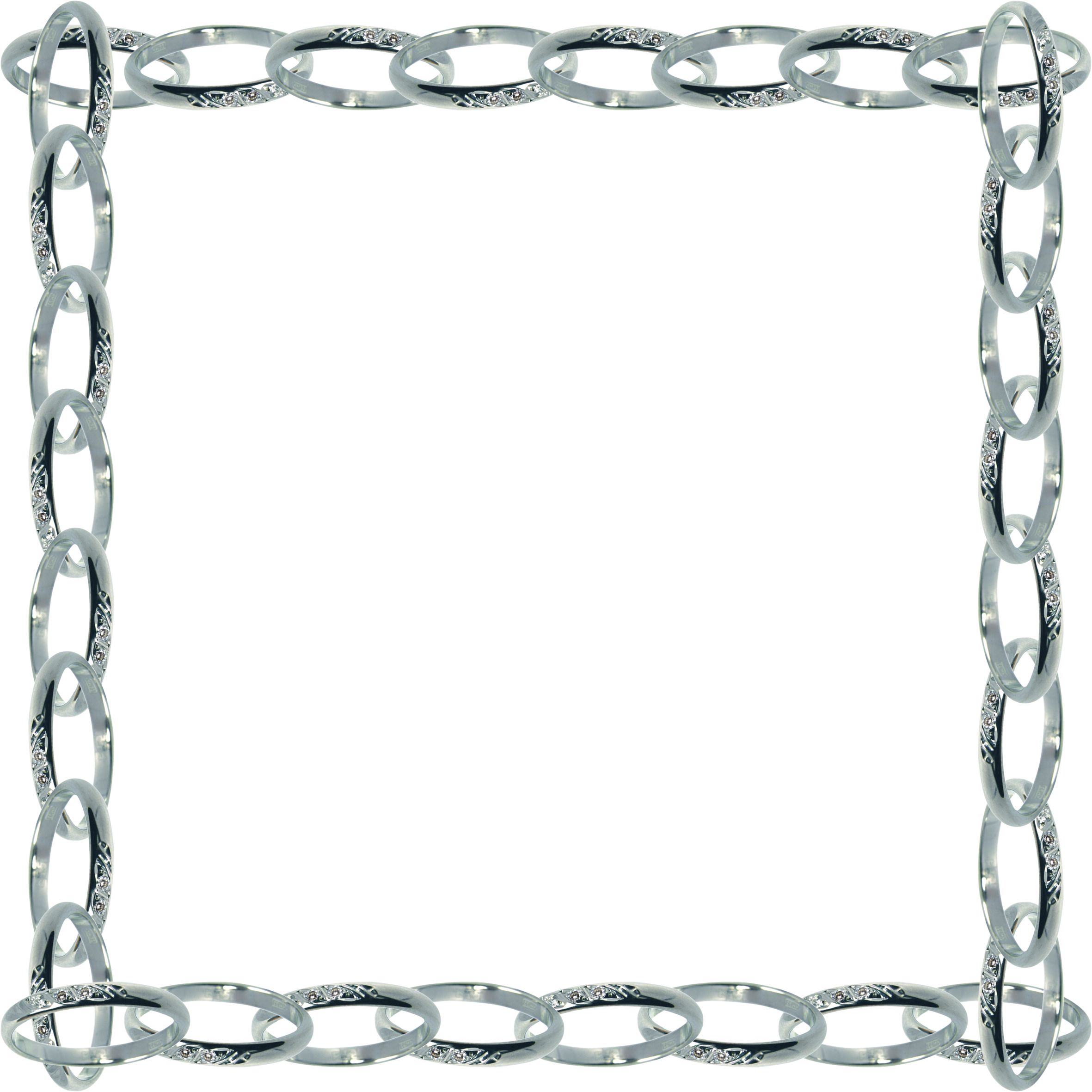 Cadena Plateada - Marco De Cadenas Png (2362x2362), Png Download