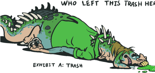 A Pile Of Trash - Alligator (500x250), Png Download