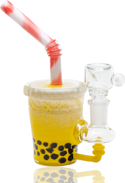 Boba Tea Custom Mini Rig Water Bubbler By Empire Glassworks - Bubble Tea (800x800), Png Download