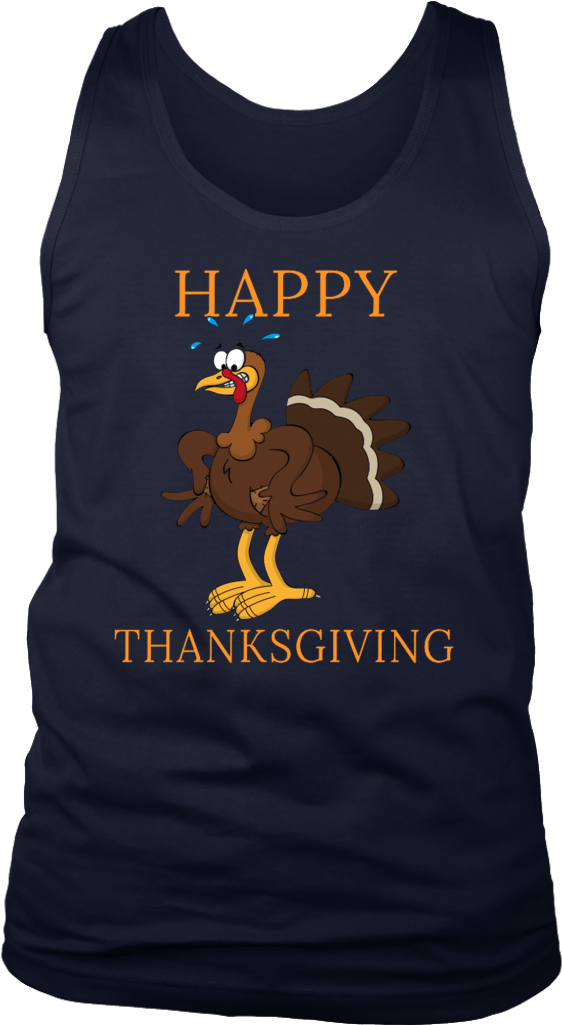 Happy Thanksgiving Funny Cartoon Turkey Day Cool Gift - Shirt (1024x1024), Png Download