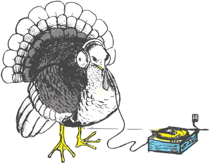 Wishing A Happy Thanksgiving To All Fellow Head-fi'ers - Thanksgiving Turkey With Headphones (480x385), Png Download