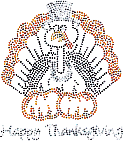 S101285<br>"happy Thanksgiving" Pilgrim Turkey - Circle (500x484), Png Download