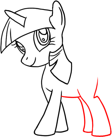How To Draw Twilight Sparkle Alicorn - My Little Pony Outline Draw (600x600), Png Download