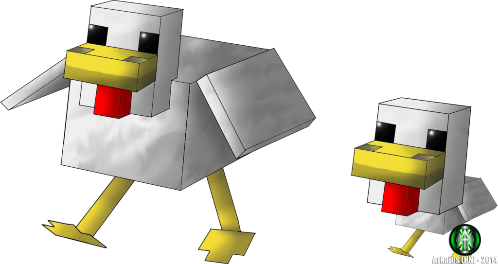 Minecraft Chicken By Thelegendaryarkaius - Chicken Minecraft Transparent (1024x543), Png Download
