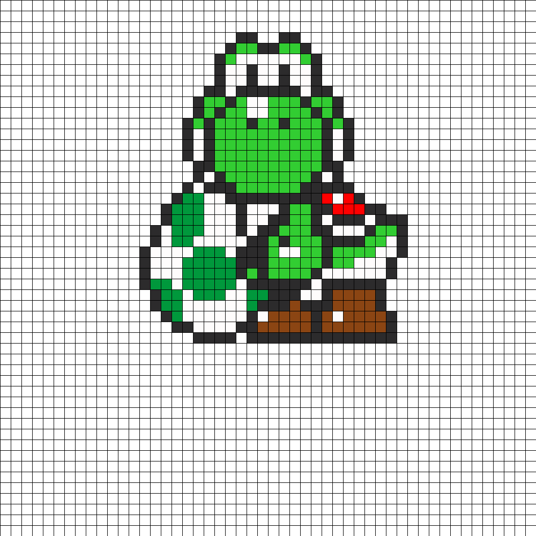 Yoshi And Egg Perler Bead Pattern / Bead Sprite - Arte Pixel De Yoshi (1050x1050), Png Download