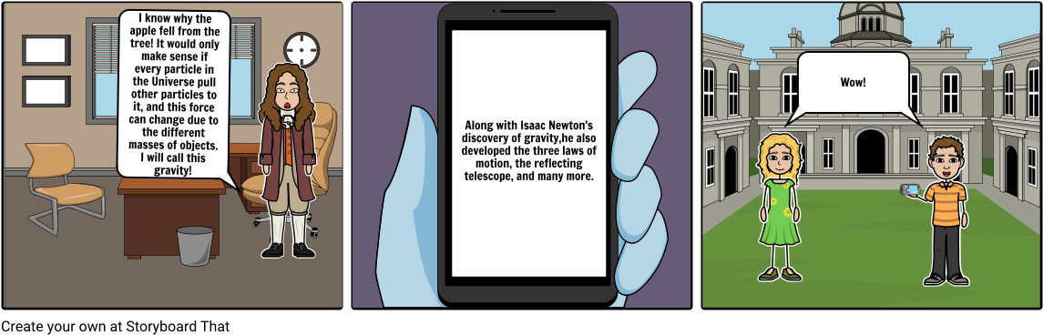 Isaac Newton Part - Storyboard (1164x385), Png Download