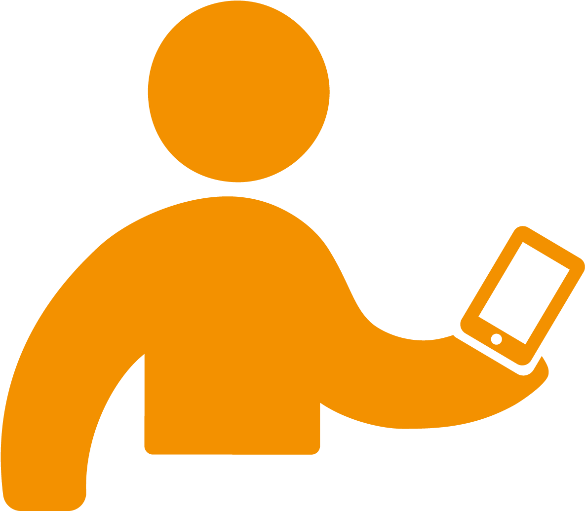 Person With Smartphone Icon (1360x1281), Png Download