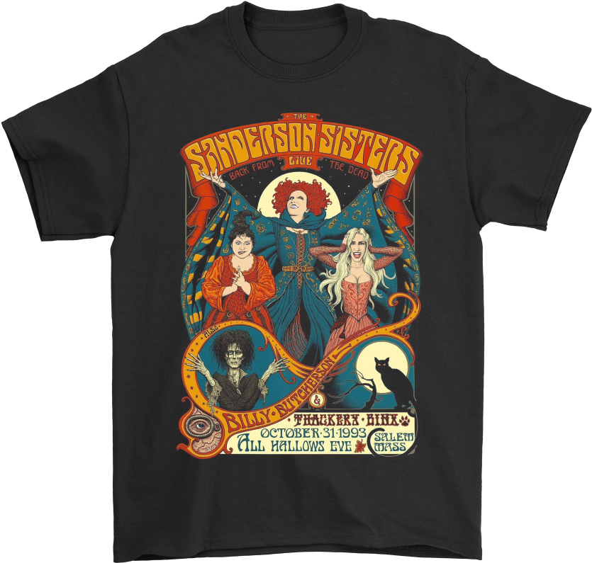 The Sanderson Sisters Billy Butcherson Hocus Pocus - Hocus Pocus Vintage Shirt (1000x1000), Png Download