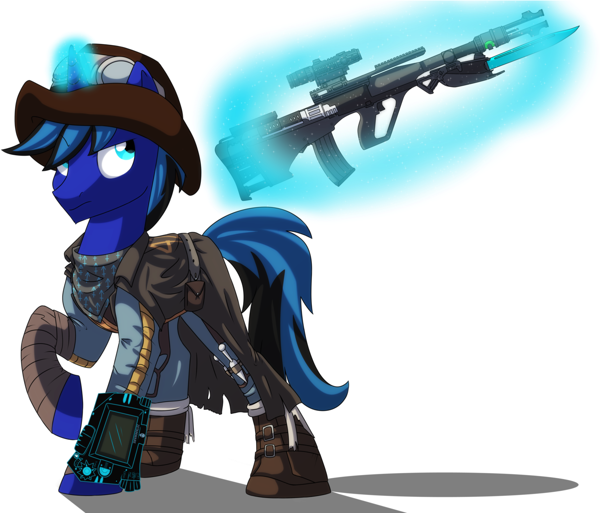 Chub-wub, Fallout Equestria, Glowing Horn, Gun, Levitation, - The Waste Land (1217x1024), Png Download