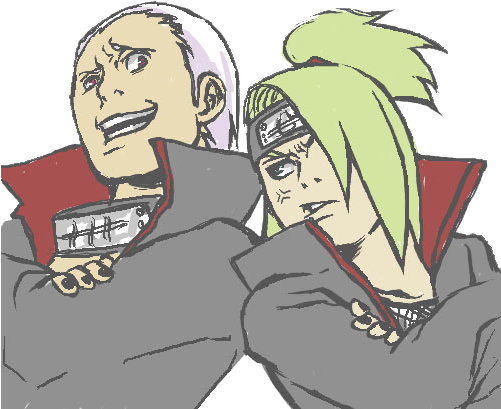 Deidara X Hidan - Hidan X Deidara (500x433), Png Download