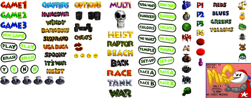 Click For Full Sized Image Main Menu Text & Icons - Conker's Bad Fur Day Text (865x339), Png Download