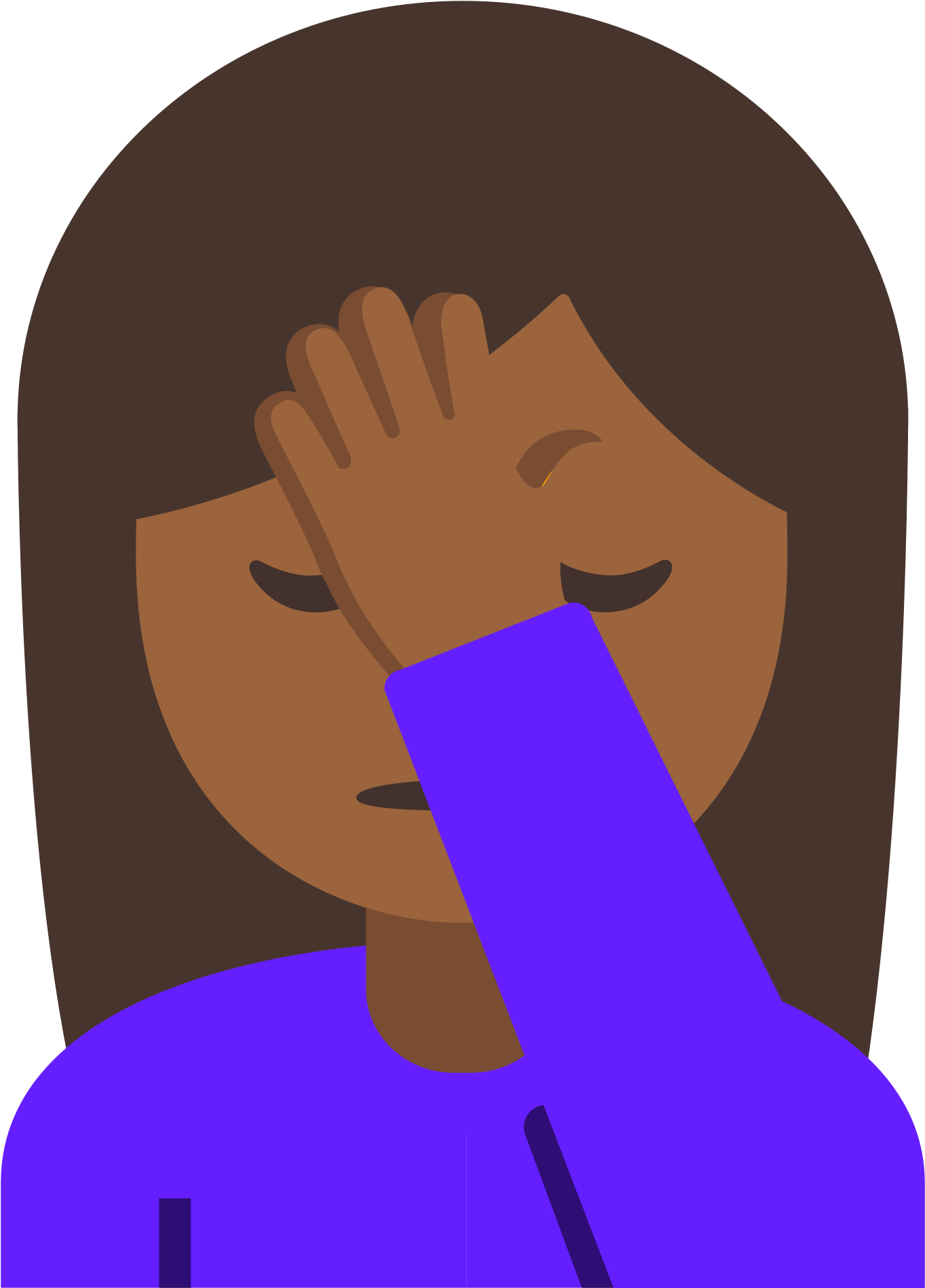 Open - Mujer Con La Mano En La Frente Emoticon (2000x2000), Png Download