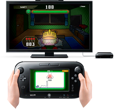 The Discrepancy Between The Tv Screen And The Gamepad - Wii Sports Club Nintendo Wii U Ntsc Us Version (403x382), Png Download