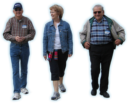 Pedestrian Safety Workshop - Older Person Walking Png (417x336), Png Download