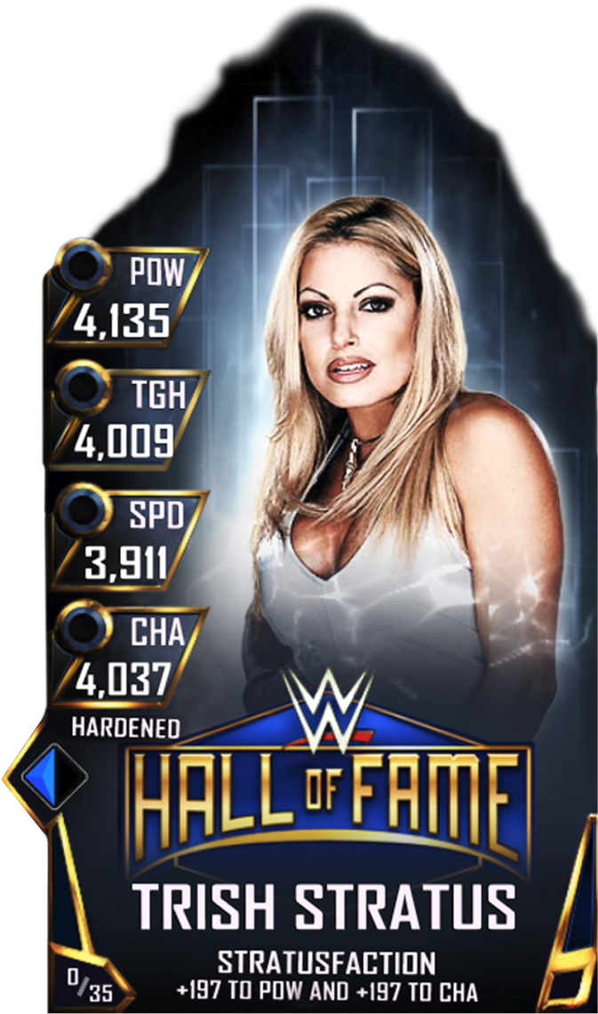 Trishstratus S3 11 Hardened Halloffame - Wwe Supercard Hall Of Fame (733x1158), Png Download
