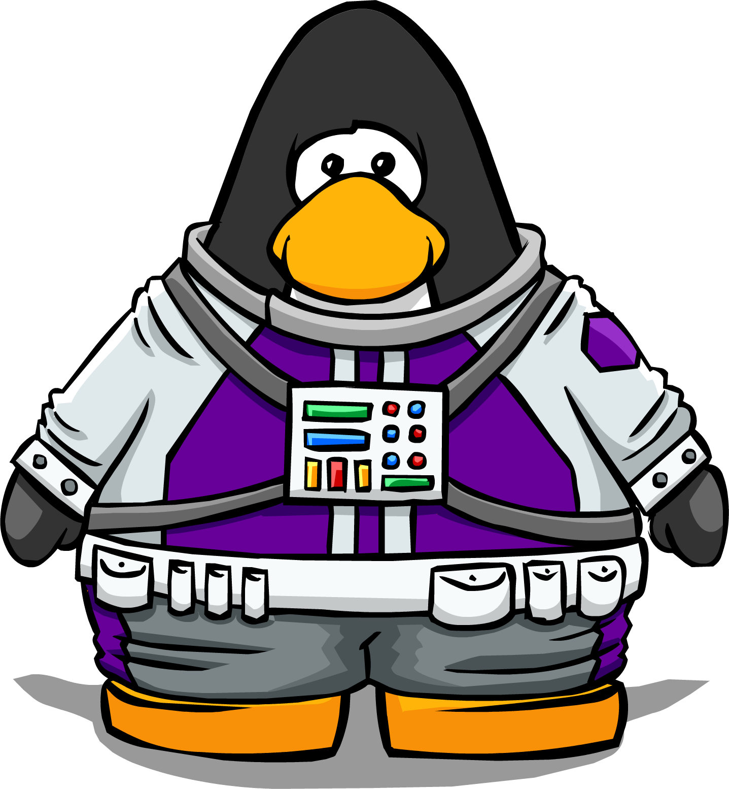 Purple Space Suit From A Player Card - Club Penguin Space Suit (1437x1554), Png Download