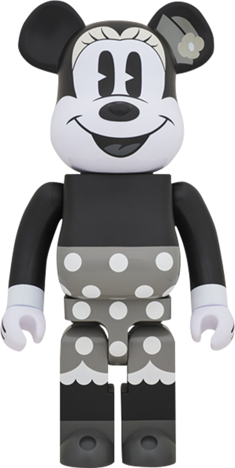 Bearbrick Minnie Mouse Black And White Version 1000 Disney Mickey Mouse 400 Bearbrick Action Figure Full Size Png Download Seekpng