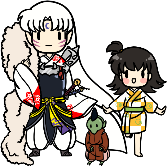 Sesshomaru And Friends - Cartoon (587x606), Png Download