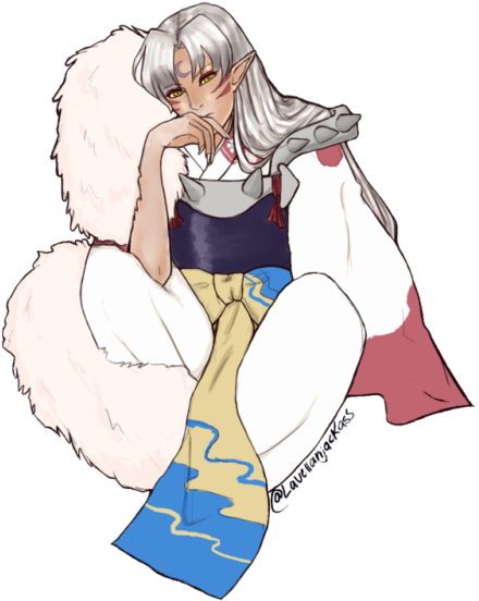 I Imagine Sesshomaru To Be A Stern But Caring Father - Cartoon (500x592), Png Download