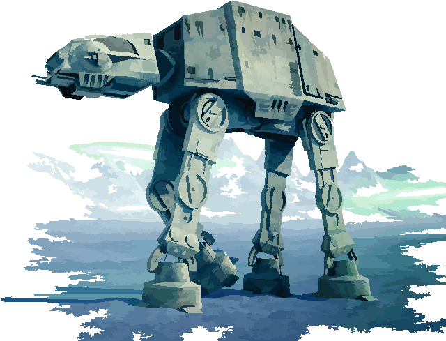 Starwars At-at Walker - T Shirt Design Star Wars (640x489), Png Download