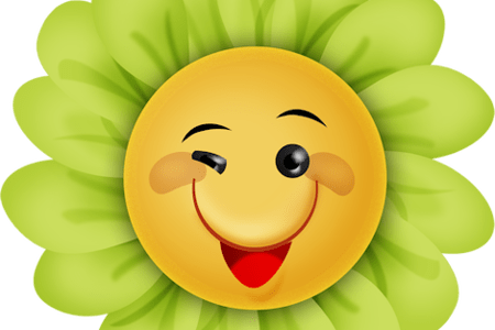 Clipart Be Quiet Clipart - Cute Cartoon Flowers With Faces (450x300), Png Download