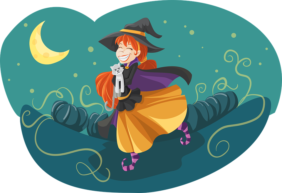 Little Charmers Costume For Girls,little Charmers Costumes - Witch And Black Cat (960x656), Png Download