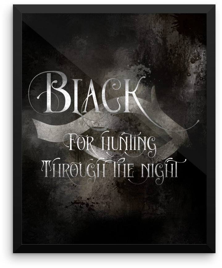 Black For Hunting Through The Night - Art (1000x1000), Png Download