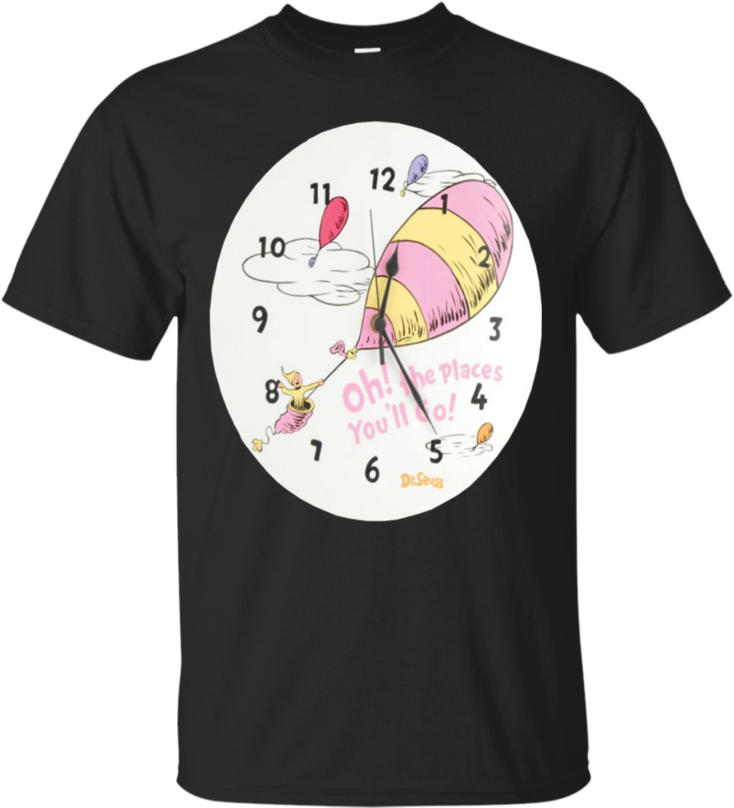 Dr Seuss Oh The Places You'll Go T Shirt Hoodie Sweter - Trend Lab Dr.seuss Wall Clock Oh (1155x1155), Png Download