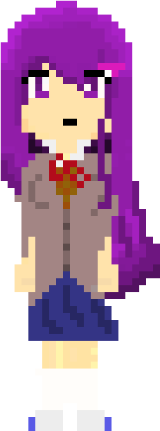 Ddlc Yuri - Pixel Art (350x660), Png Download