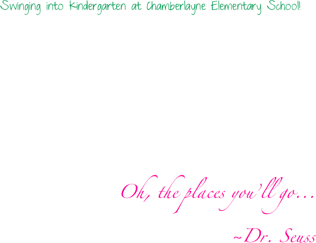 Swinging Into Kindergarten At Chamberlayne Elementary - Calligraphy (636x489), Png Download