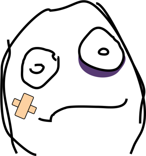 Derp Face Meme Png - Pessoa Machucada Png (468x500), Png Download