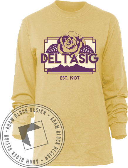 Delta Sigma Pi Rose Long Sleeve - Delta Sigma Pi Rose (464x585), Png Download