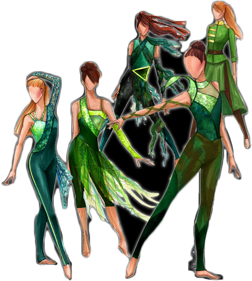 Color Guard Costumes - Color Guard Costumes Green (500x587), Png Download