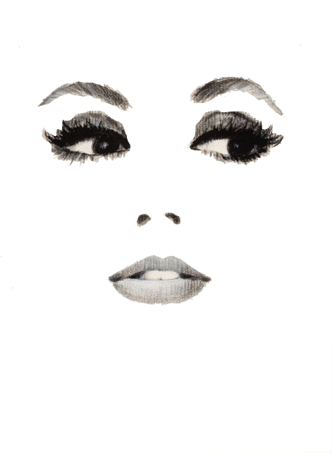 Pics For U0026gt - Girl Face Drawing Eyes (500x677), Png Download