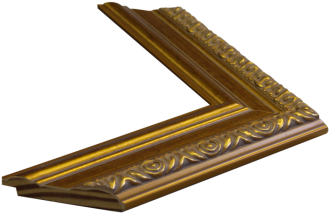 Moldura Avulsa Dourada Rococó Para Imagens/fotos - Moldura Madeira Dourada A2 (350x350), Png Download