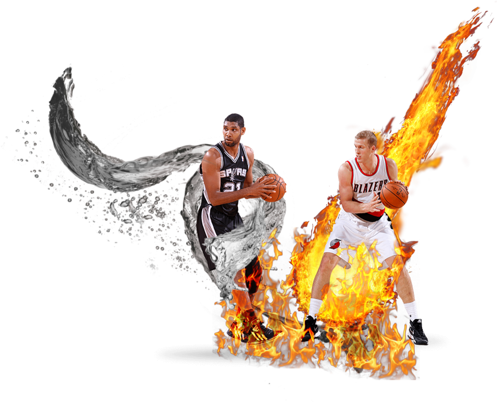 Tim Duncan Vs Mason Plumlee [ Img] - Blue Water (1024x888), Png Download