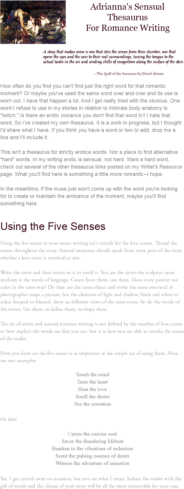 Adrianna's Sensual Thesaurus For Romance Writing A - Hylas And The Nymphs Throw Blanket (630x1770), Png Download