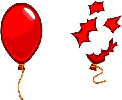 Balão Vermelho Em Png (520x420), Png Download