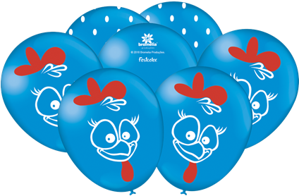 Balão 09 Galinha Pintadinha Com 25 Unidades - Bexiga Galinha Pintadinha (423x423), Png Download