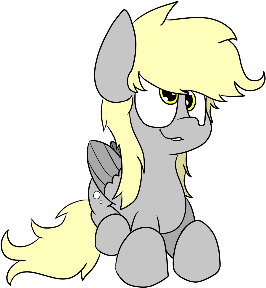 Dark Shadow, Cross Eyed, Cute, Derpy Hooves, Gray, - Cartoon (1100x1000), Png Download